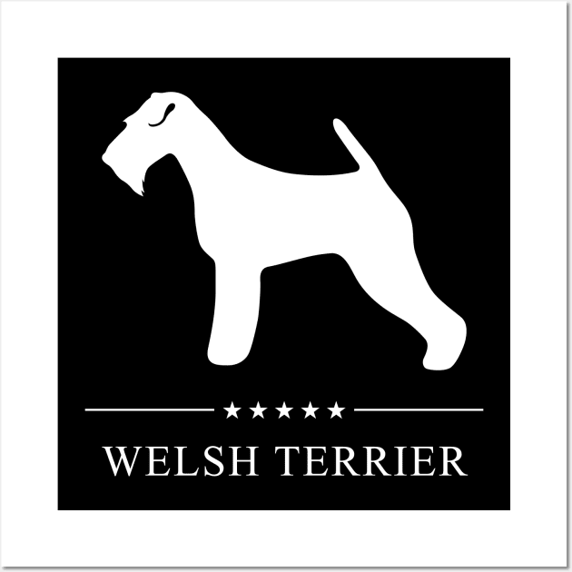 Welsh Terrier Dog White Silhouette Wall Art by millersye